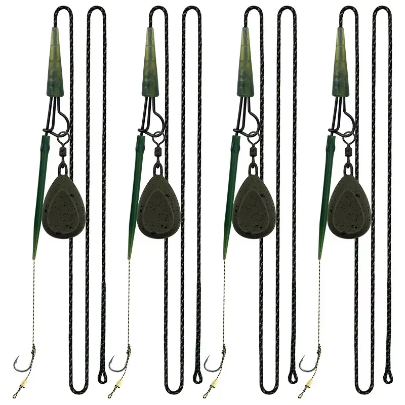 Kit líder pesca carpa completo con plomos, anzuelos y línea ponderada - imagen 4