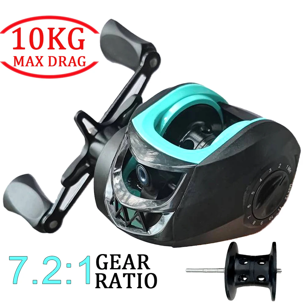 Carrete de pesca con señuelo de gota de agua, cebo para barco de fundición lejana, rueda de pesca, relación de engranaje 7,2: 1, 18 + 1BB, arrastre máximo de 10kg para Lucio - imagen 2