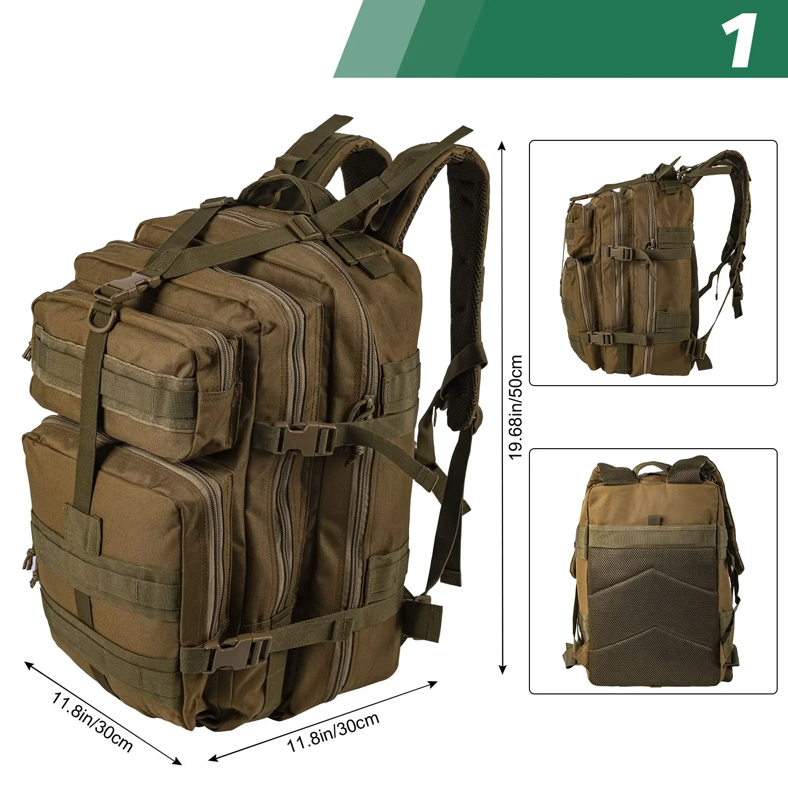 Goture-mochila de aparejos de pesca de 45L, almacenamiento de equipo de pescado, Camping, senderismo, ciclismo al aire libre, bolsa de pesca con mosca, bolsa multifuncional - imagen 3