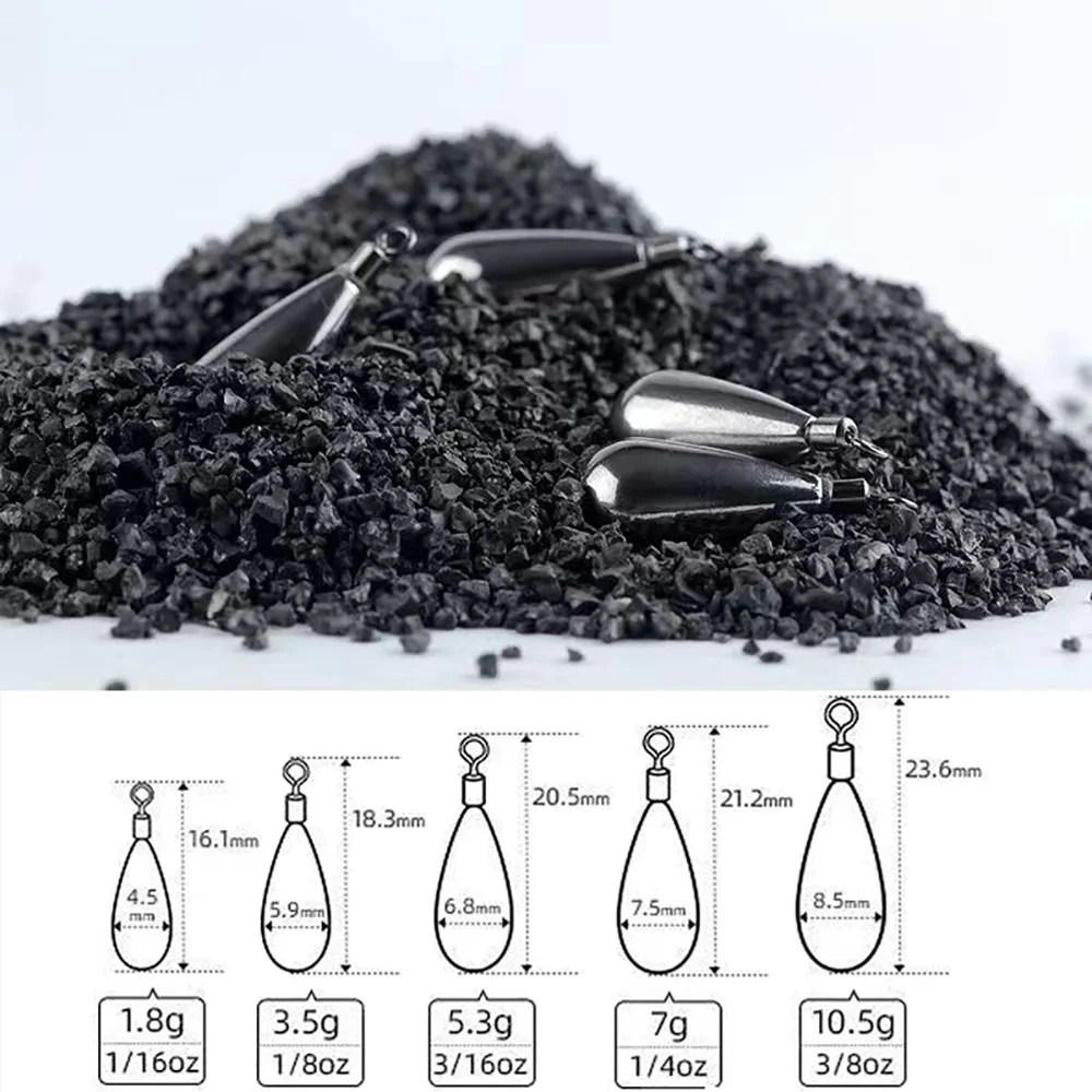 Peso de Pesca de acero de tungsteno, 3 unids/lote, molde de plomo, 1,8g, 3,5g, 5,3g, 7g, 10,5g, colgante giratorio, plantilla de Metal, aparejos fundidos - imagen 2