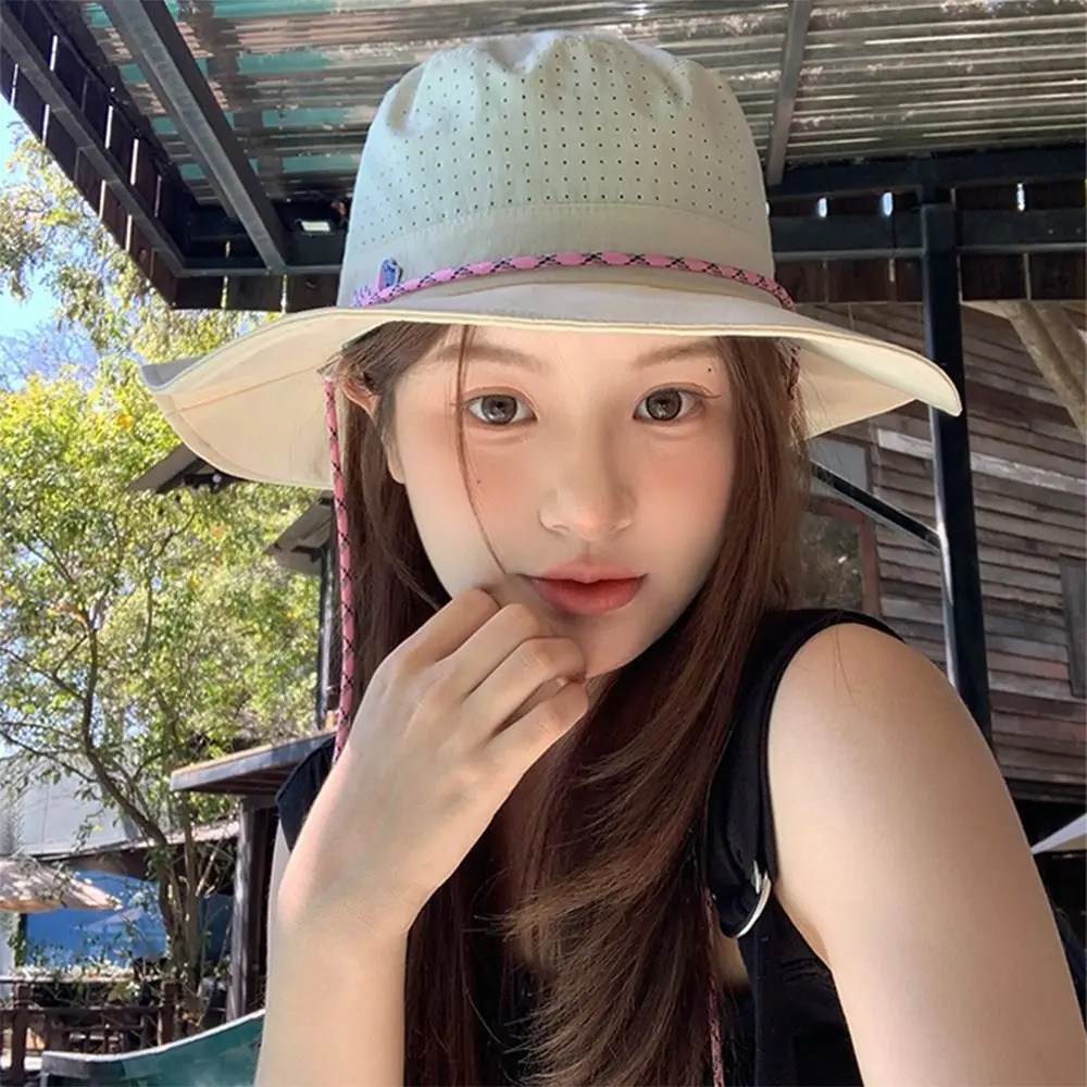 Sombrero de cubo con protección solar de alta calidad, gorros de pesca de secado rápido con ala grande, sombreros de cubo transpirables con protección solar para acampar al aire libre - imagen 5