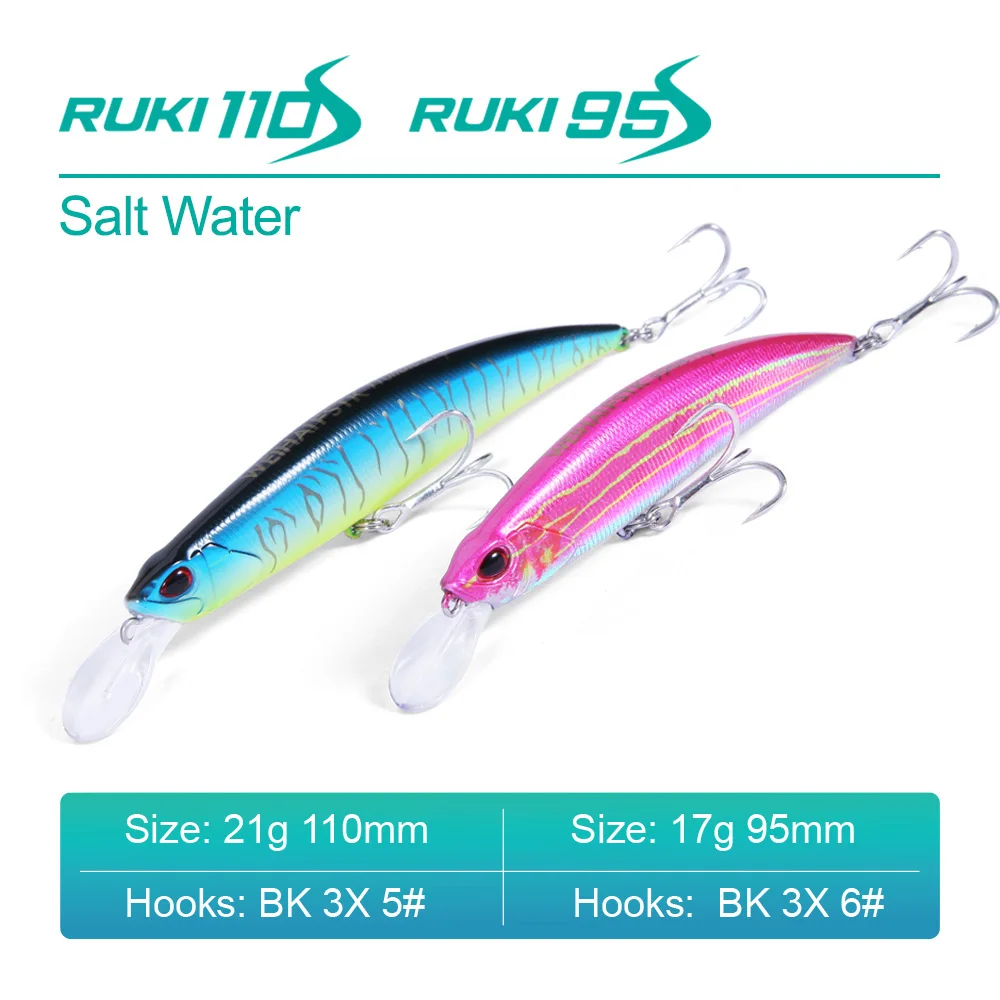 FSTK nuevo 2025 Casting Minow hundimiento señuelo 17g95mm 21g110mm RUKI señuelo de agua salada DOO Minow lápiz Bass Wobblers - imagen 3