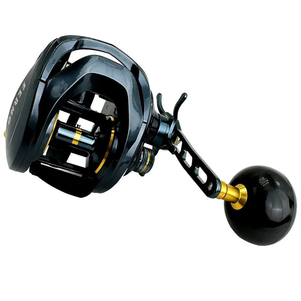 Carrete de pesca Baitcasting de gran capacidad profesional ultraligero 6,4:1 relación de engranaje carpa carrete de fundición de juego grande Super Power15KG - imagen 3