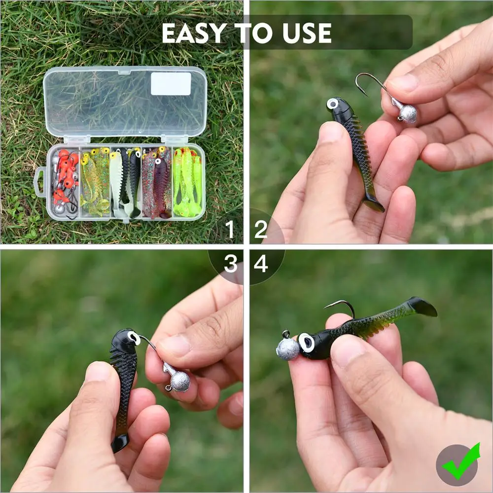 Goture Kit de señuelos blandos con anzuelo de plantilla para vinilo - imagen 5