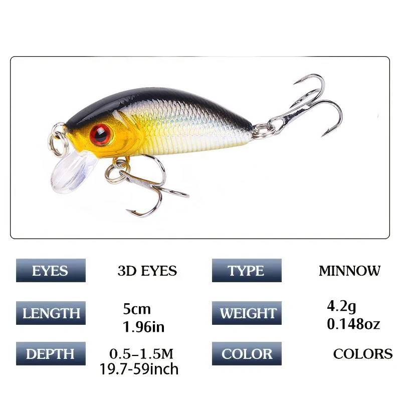 Crankbait Minnow – Señuelo duro para lubina y carpa - imagen 3