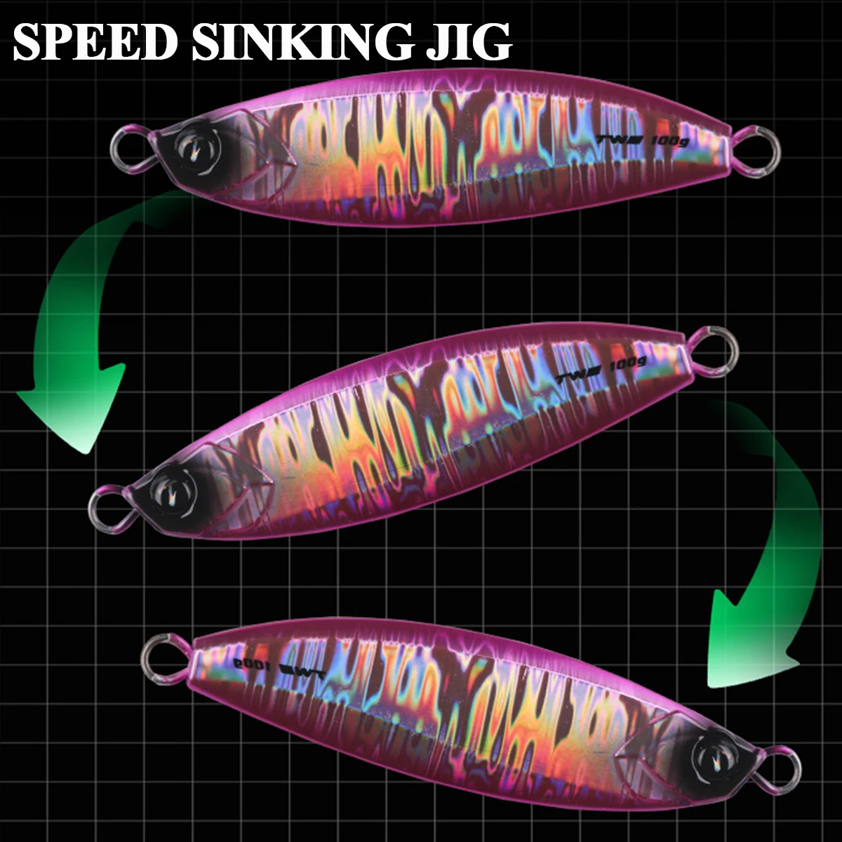 Plantilla de Metal de agua salada, cebo Artificial, plantilla de paso lento, Señuelos de Pesca de 60g, 80g, 100g, señuelo de jigging en la costa, aparejos de pesca - imagen 5