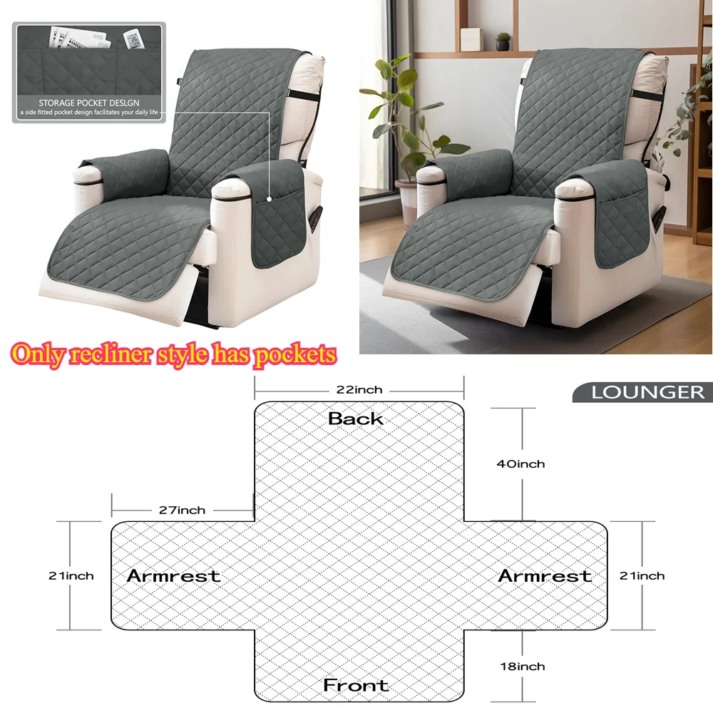 Protector de sofá impermeable – reversible con correas elásticas para mascotas - imagen 5