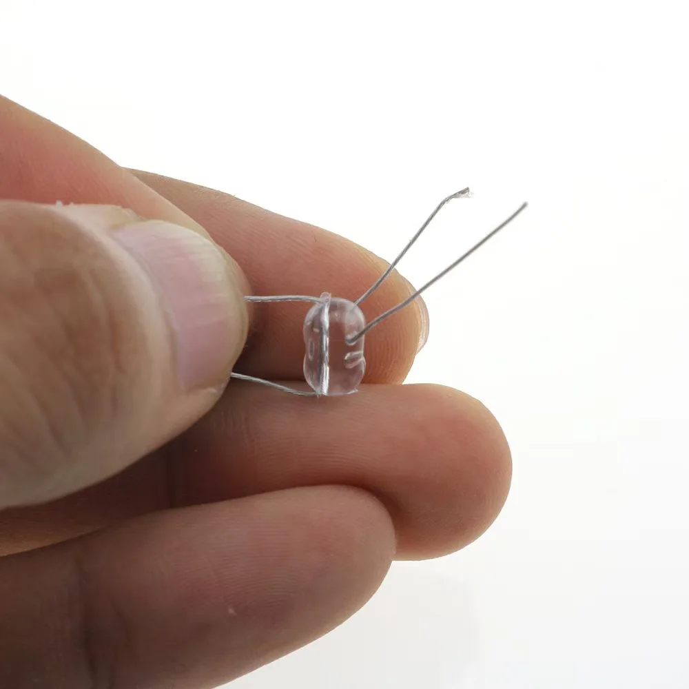 100 brocas de enchufe transparente de 47mm/50mm, cuentas cruzadas de pesca, bolas flotantes, cuentas dobles, frijoles espaciales luminosos - imagen 2