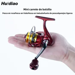 Huidiao carrete de pesca en hielo ultraligero 158g 4,8:1 relación de engranaje potente Mini carrete giratorio 5KG arrastre máximo para pesca de invierno trucha Pike
