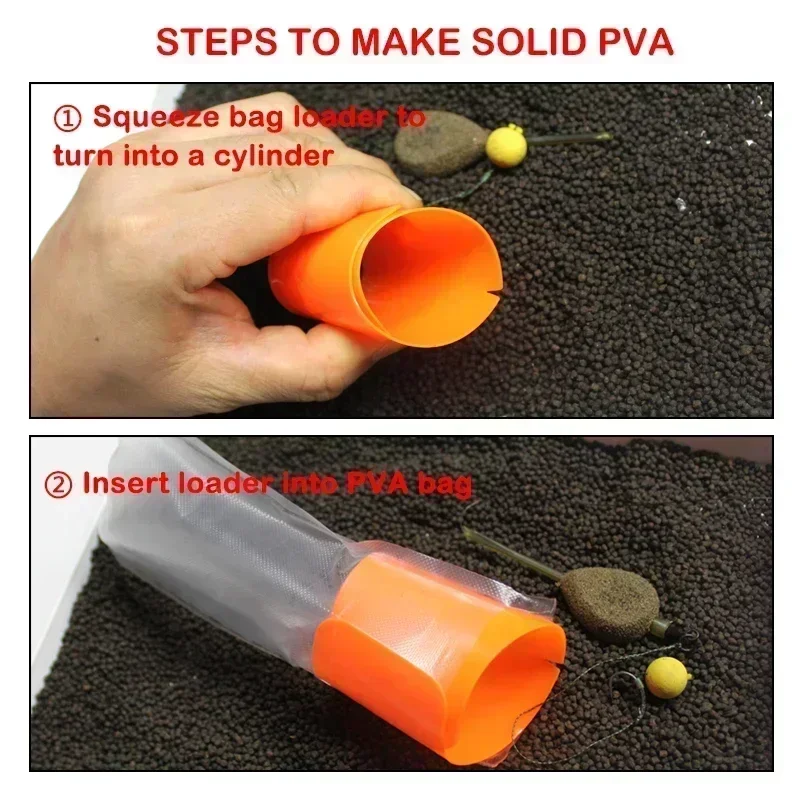 Accesorios de pesca de carpa, sistema de bolsa de carga PVA, cargador para aparejo de pelo de carpa, herramienta, alimentador de método grueso, aparejos de pesca - imagen 5