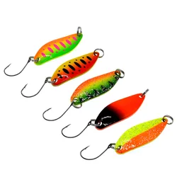 MUKUN Pesca Stream cebo trucha cuchara cebo 3,4 CM 3,5g Spinner cobre Metal cuchara de Pesca señuelo para trucha perca Lucio salmón
