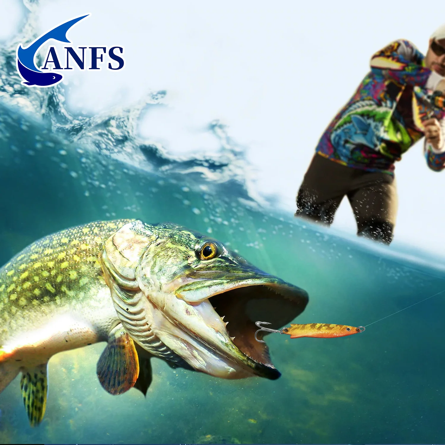 ANFS-kit de señuelos de pesca de metal, 5 uds., cebos artificiales excepcionales con caja de señuelos para agua dulce y salada - imagen 5