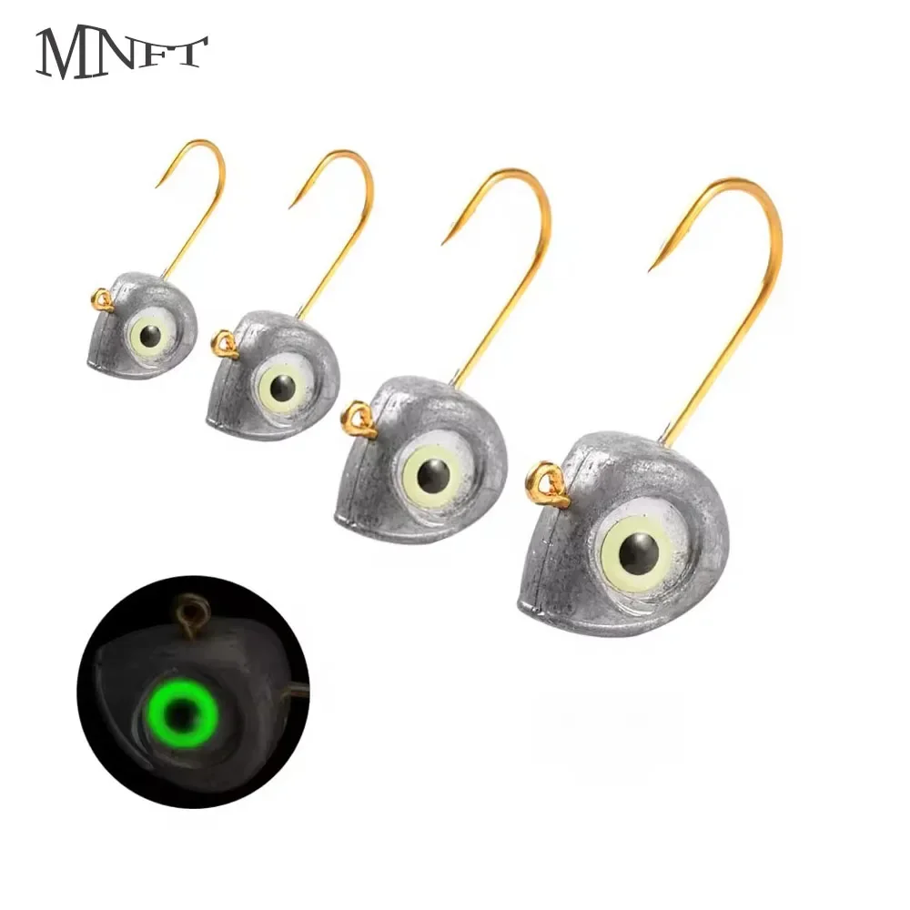 Mini Jig Head con ojos 3D – Anzuelos para pesca con vinilo - imagen 2