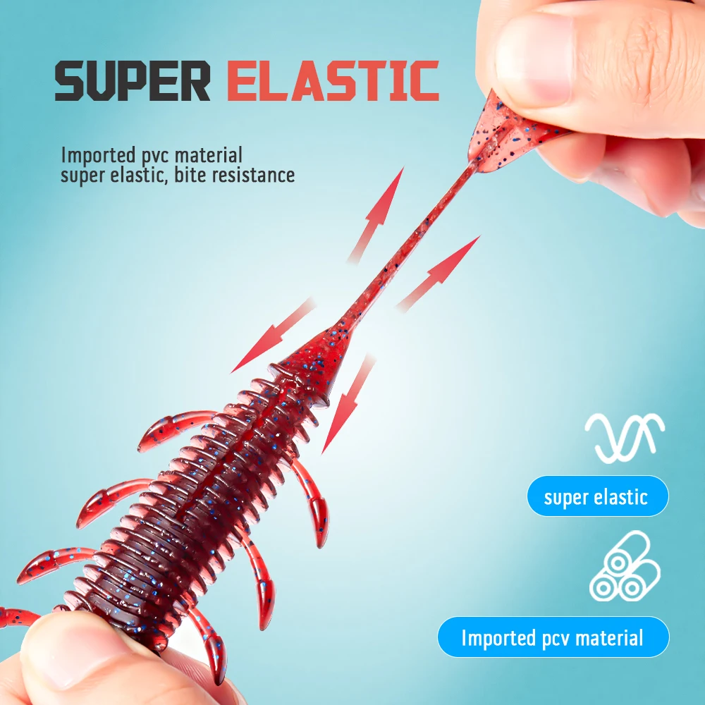 Soloking-cebo Artificial suave UV de alta calidad, 8,3 cm, alta elasticidad, para insectos, Craw, camarones, gusanos, señuelo para pesca de lubina y Lucio - imagen 4