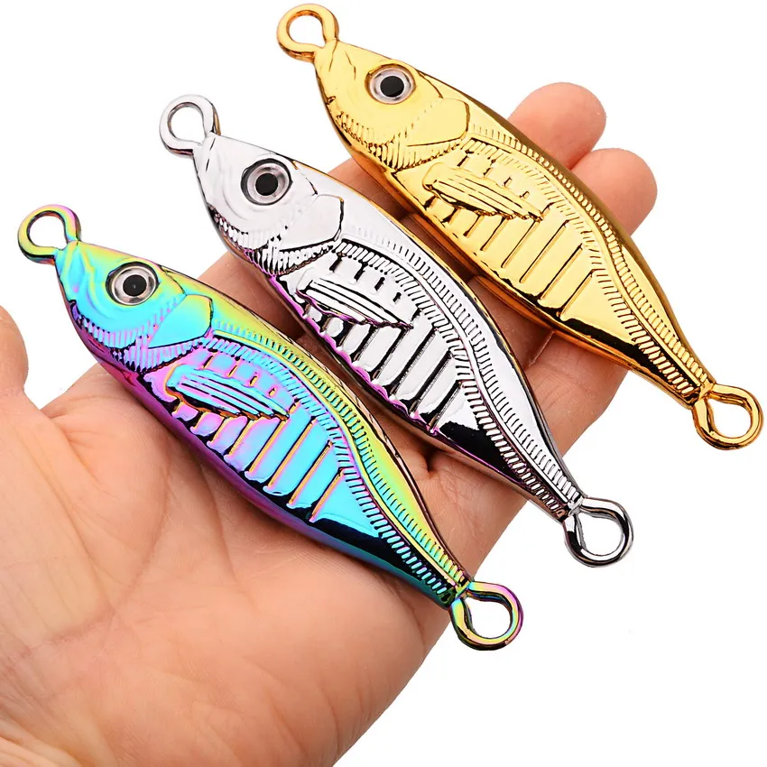 5 unids/caja pesca en el mar fundición larga tierra fundición barco pesca placa de hierro señuelo a la deriva pez señuelo de Jigging lento señuelo de pescado - imagen 4