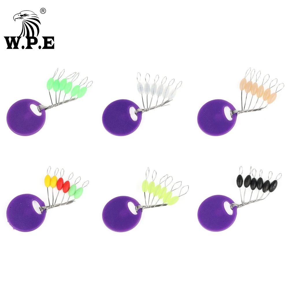 W.P.E-Tapón de pesca de silicona Space Bean, línea de pesca ovalada de goma, resistencia al flotador Bobber, accesorios de aparejos de pesca, 5 paquetes/6 paquetes - imagen 3