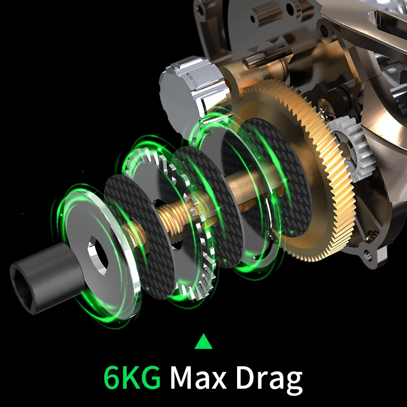 LINNHUE-carrete De Pesca De Metal, accesorio De arrastre máximo De 6KG, para carpa, para agua De mar, CD-2000 - imagen 3