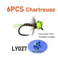 6pcs chartreuse