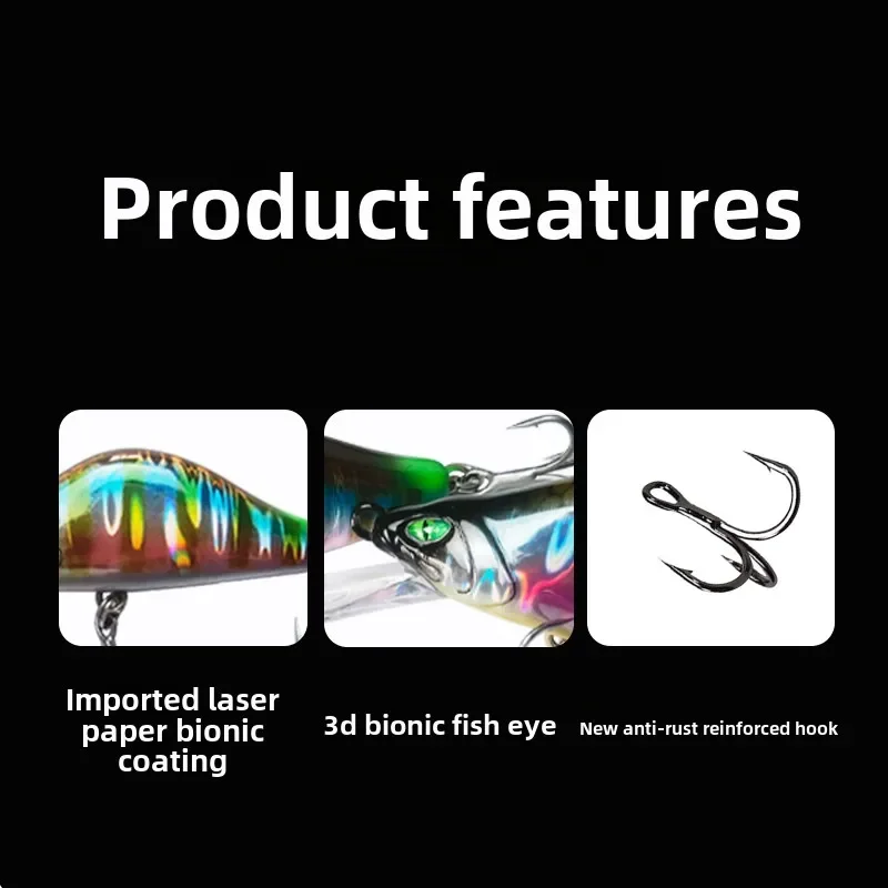 SWOLFY 45S pesca en río hundimiento palo cebo Minnow señuelo de pesca intruso 45mm 6g área de trucha corriente Ajing peces falsos cebos duros - imagen 2