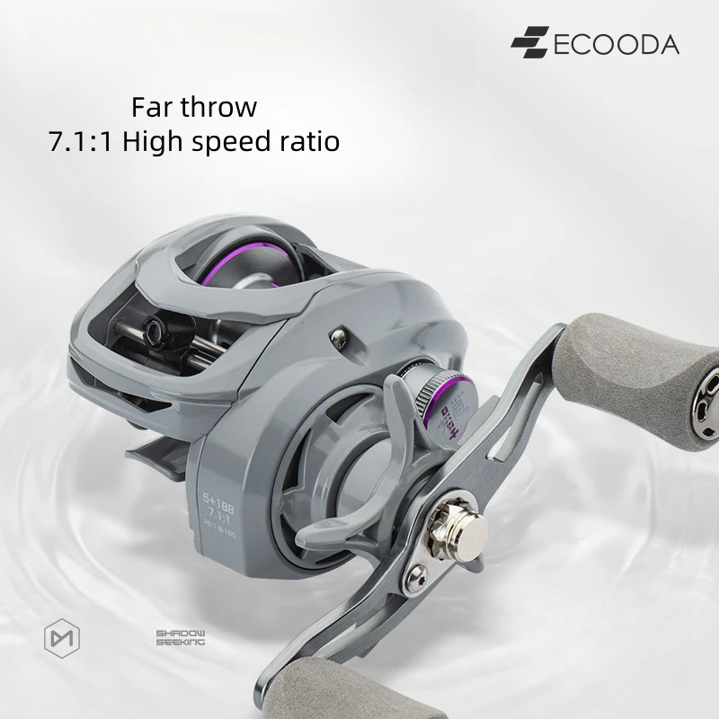 ECOODA 160G carrete de Baitcasting de aluminio y Metal 7,1: 1 carretes giratorios para Jigging Surf para pesca con curricán en arroyo de lago y río - imagen 2