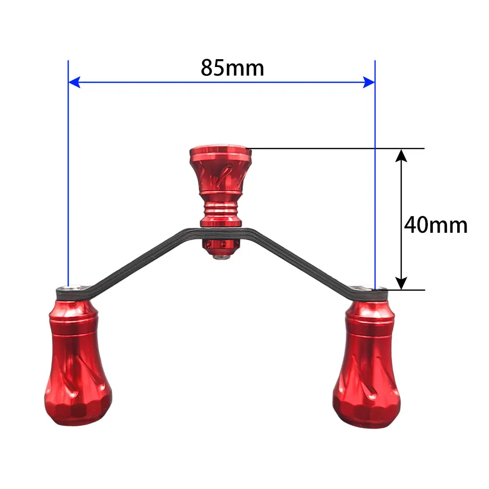 Carrete de pesca de fibra de carbono, doble mango con soporte de carrete para carretes giratorios DAIWA/SHIMANO, mango eléctrico tipo atornillado - imagen 3