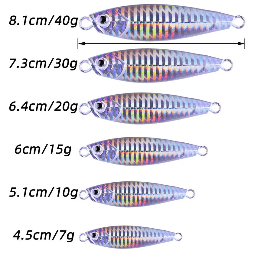 Plantilla de fundición de Metal de gran calidad, 7g, 10g, 15g, 20g, 30g, 40g, cuchara de Jigging fundida, señuelo de pesca, aparejos de cebo Artificial, 1 Uds. - imagen 4
