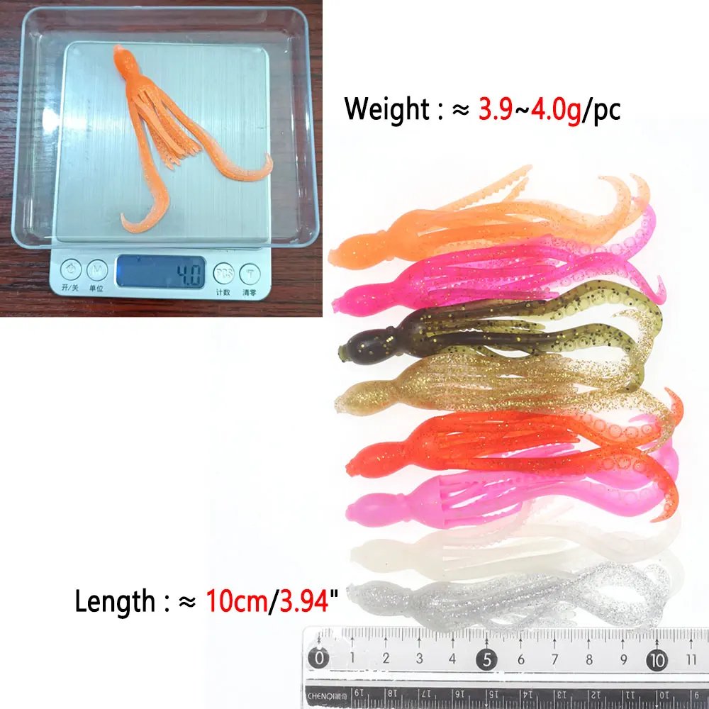 Bimoo 3 piezas 3,9g brillo UV suave pulpo cebo de calamar flotante Material TPR Pesca Wobbler aparejos de Pesca pargo de agua salada señuelo de Pesca - imagen 4