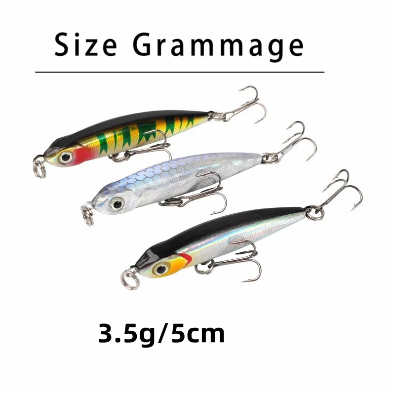 Nuevos Señuelos de Pesca, cebo tipo lápiz que se hunde, 5cm, 3,5g, cebo duro, trucha, lubina, Wobblers artificiales, señuelo de plástico, aparejos de pesca con anzuelos - imagen 2