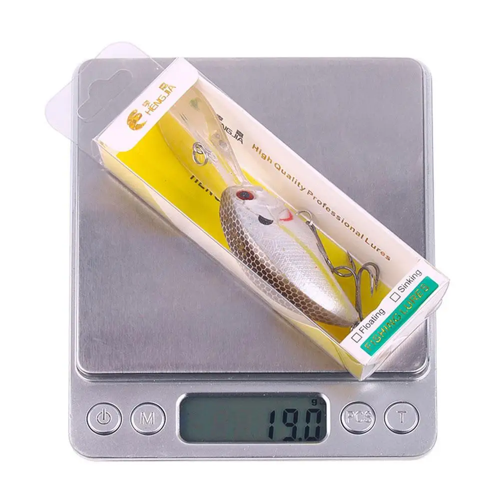 Crank Bait Wobbler Señuelos de Pesca, Señuelos de lubina de buceo profundo con ojos 3D, cebos de Swimbait de superficie dura de 12g para trucha de agua salada - imagen 5