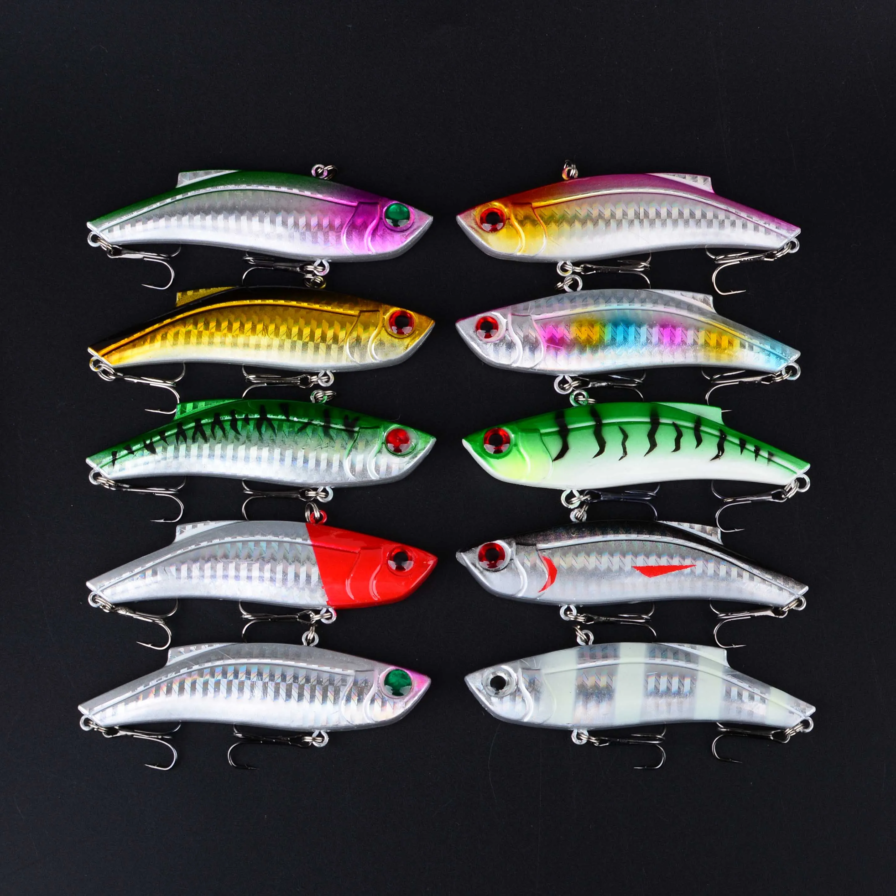 Señuelo de pesca duro de rata de fundición larga, anzuelo VIB de invierno, señuelos Vibra que se hunden, 10 Uds. - imagen 5