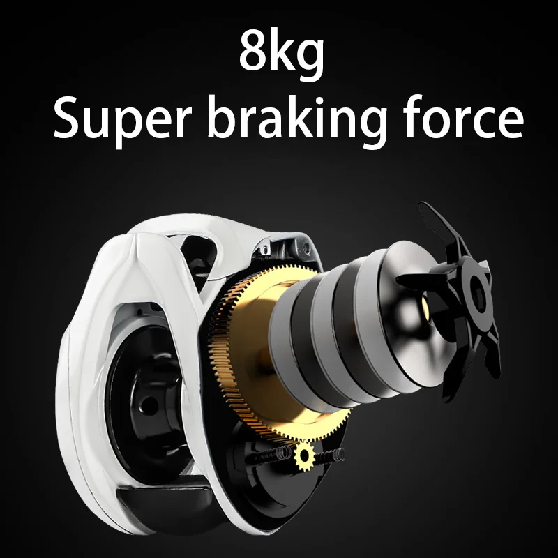 Ruke-carrete de pesca de fundición, relación de engranaje 6,3: 1, carrete de aluminio, rodamiento de freno magnético 3 + 1, solo 228g, mango de aleación de 8KG de arrastre máximo - imagen 3