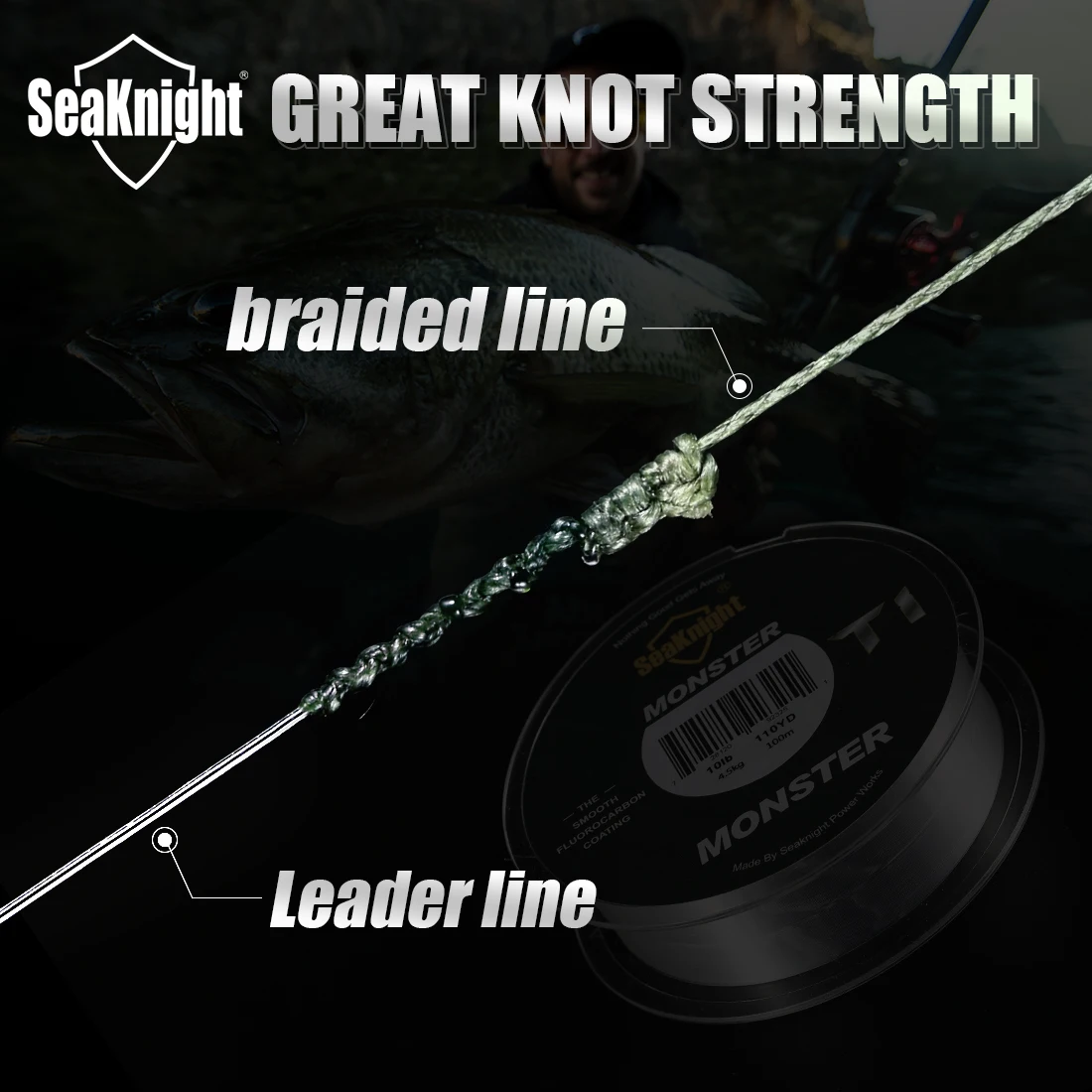 SeaKnight marca TriPoseidon serie 4 hebras 300M hilo de pescar de PE trenzado 8-60LB hilo de pescar multifilamento pesca de carpa suave - imagen 4