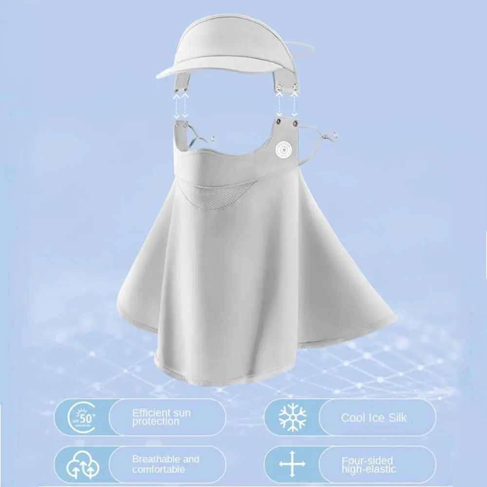 Protector solar para exteriores, máscara de Golf transpirable de seda de hielo a prueba de sol, gorra de cuello, babero de seda de hielo, sombrero deportivo - imagen 4