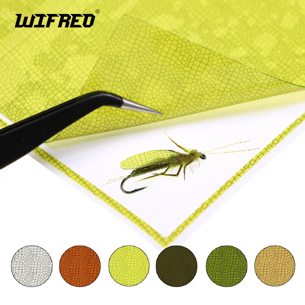 Wifreo, 2/6 hojas, atado de moscas, Material sintético, capa translúcida y delgada, envoltura corporal de ninfa, piel realista, mayfly, ala de mosca de piedra - imagen 2