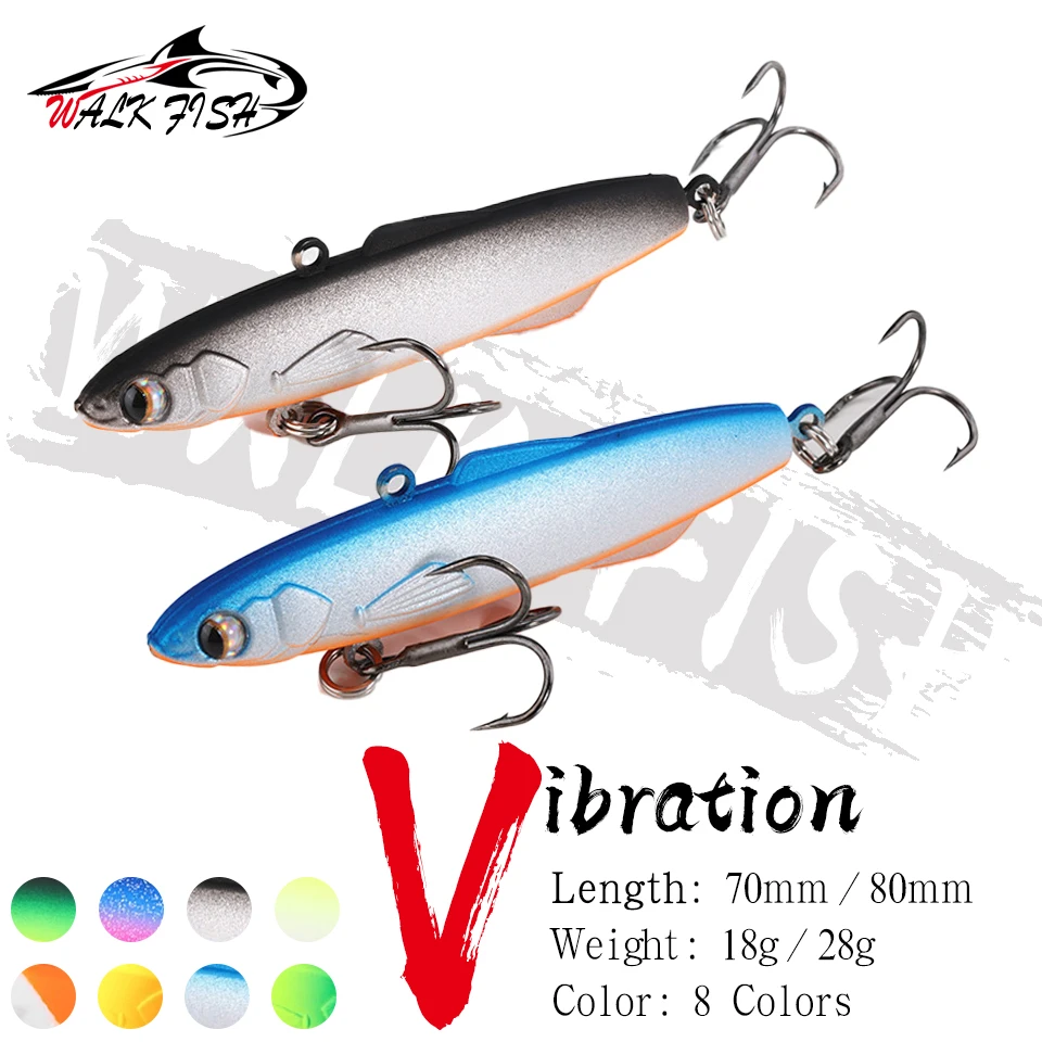 WALK FISH-cebo Luya de 18/28g, capa de natación completa, cebo duro biónico Vib de silicona usado de largo alcance, resistente a bajas temperaturas, 1 Uds.