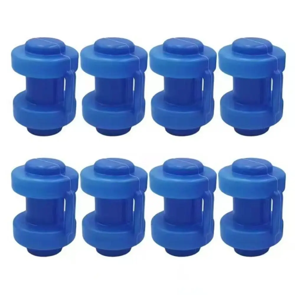 Tapa de extremo de trampolín ABS duradera, cubierta superior de trampolín impermeable de 25mm, pieza de repuesto de ocio de seguridad anticolisión azul, 8 Uds. - imagen 4
