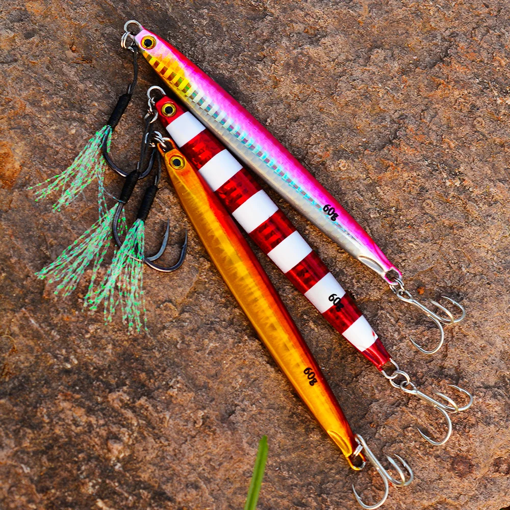 VALHALLA-señuelo de Pesca Jigging de Metal, cebo duro Artificial, aparejos de Pesca de lubina, 10g-20g-30g-40g-60g, 1 unidad - imagen 3