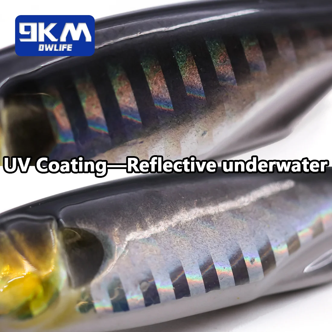 Un pez con recubrimiento UV sobre él