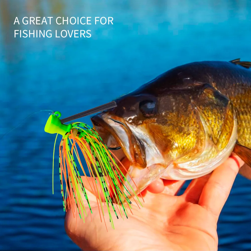 7G 10G 14G anzuelo señuelo de pesca Chatter cebos Spinner cebo sin malezas Buzzbait falda de silicona Wobbler para lubina Pike Walleye trucha - imagen 3