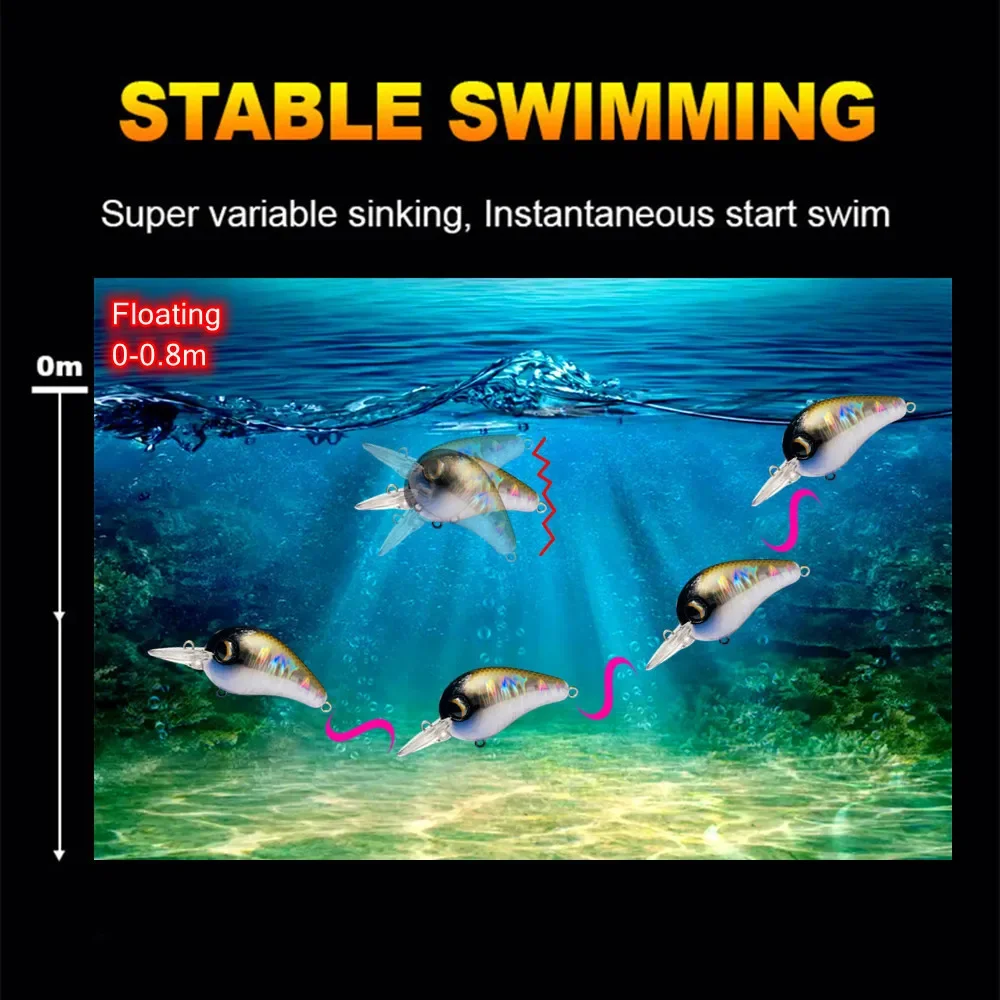 GREENSPIDER Crankbait para bass y crappie – Señuelo de plástico duro