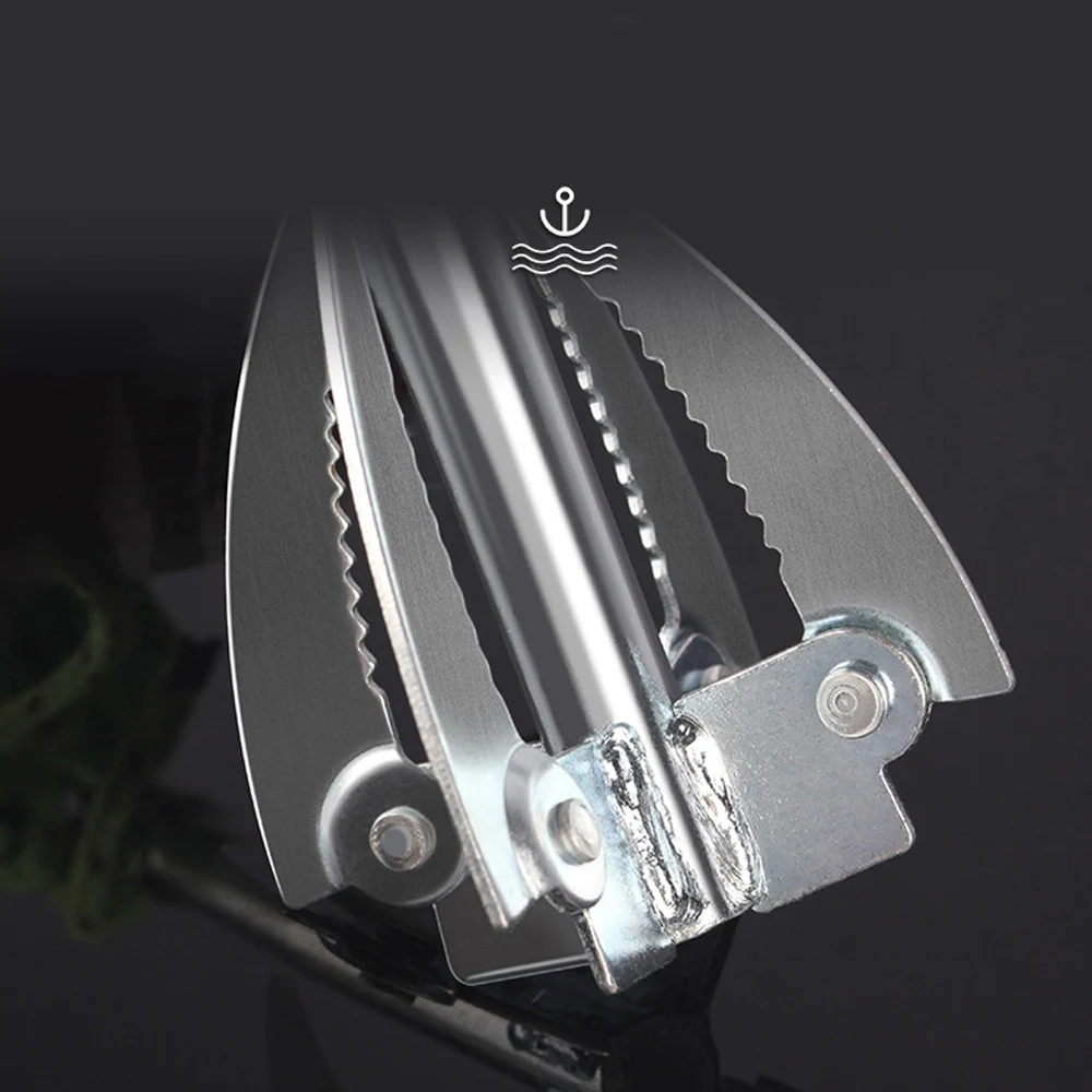 Maquinilla de afeitar plegable de acero inoxidable, cortador de plantas acuáticas, eliminación de agua, hierba, accesorios de pesca, herramienta, cordón de engranaje, hoja dentada - imagen 4