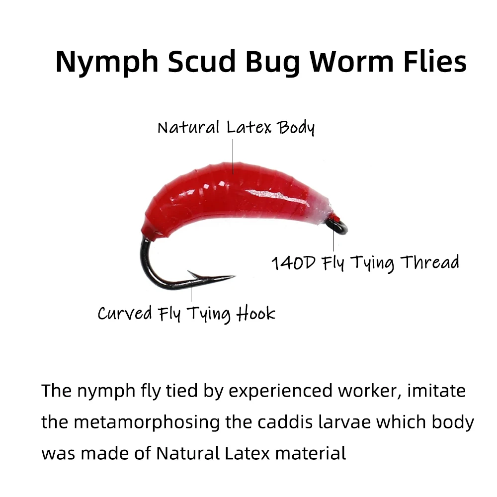 Ninfas Scud y Caddis WIFREO – Moscas artificiales para trucha - imagen 3