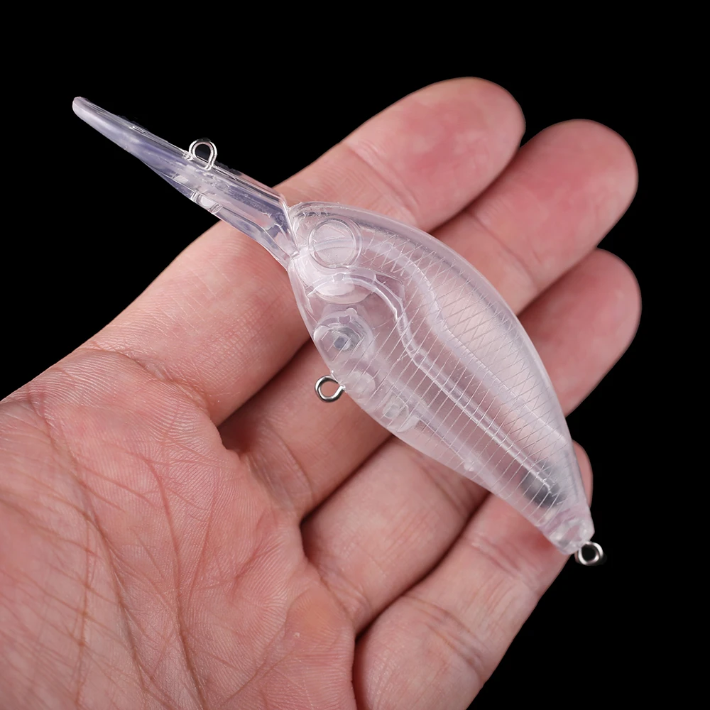 Chan'sHuang-señuelo de pesca Artificial, cebo en blanco sin pintar, 100mm, 13g, sonajero flotante, Crankbait de agua profunda, bricolaje - imagen 5