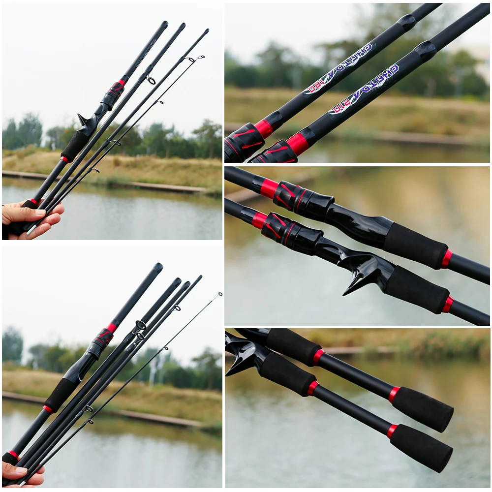 Casting Spinning Fishing Rod 2.1/1.8m UltraLight  Lure Rod  Carbon Fiber Rod Pole 4/5 Section with EVA Handle 3-15g Lure WT - imagen 5