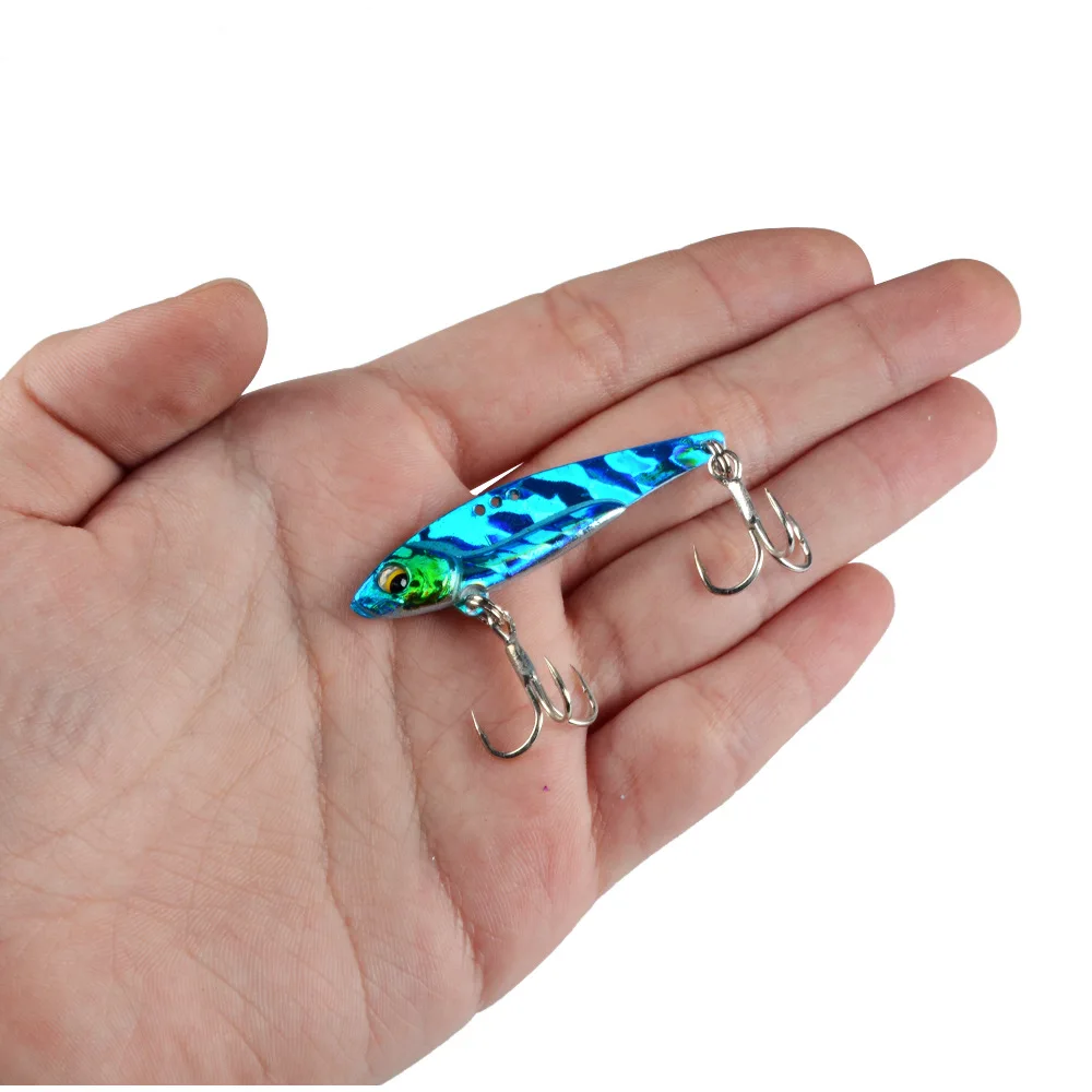 Señuelo de pesca de Metal VIB, 1 piezas, cuchara giratoria de vibración, Crankbait, cebo duro Artificial para lubina, aparejos de cicla VIB de 7g-15g/5CM-6,8 CM - imagen 3
