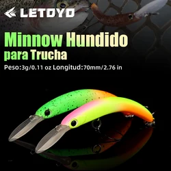 LETOYO Minnow Hundido – Señuelo duro para trucha, perca y lubina