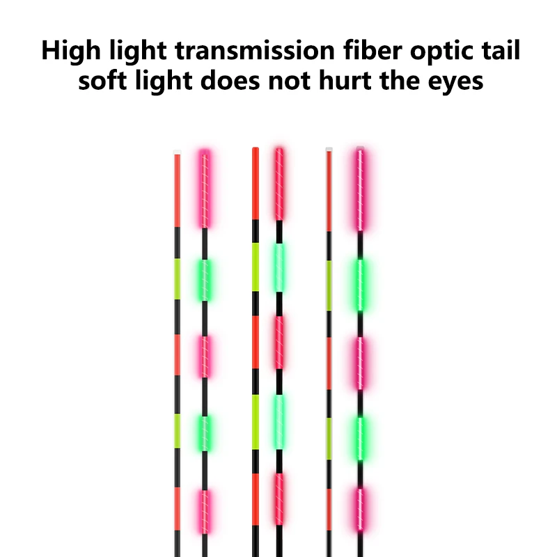 Flotadores eléctricos de pesca, 3 tubos de flotación, 1 bolsa de ganchos, boya nocturna de agua dulce, cola suave, Nano boya, aparejos de pesca, 3 uds. - imagen 3