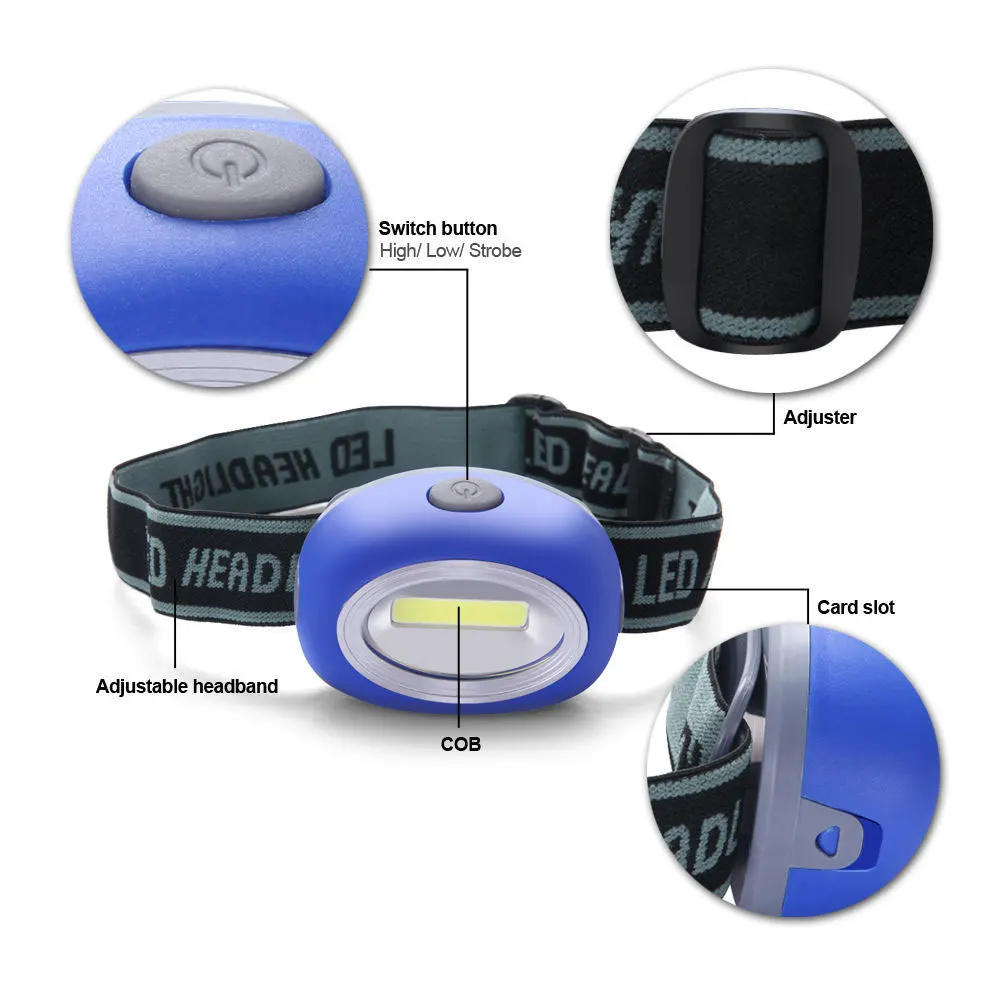 MINI faro LED COB, luz de trabajo con 3 modos de iluminación, alimentado por 3 pilas AAA, adecuado para camping, aventura, senderismo, etc. - imagen 3