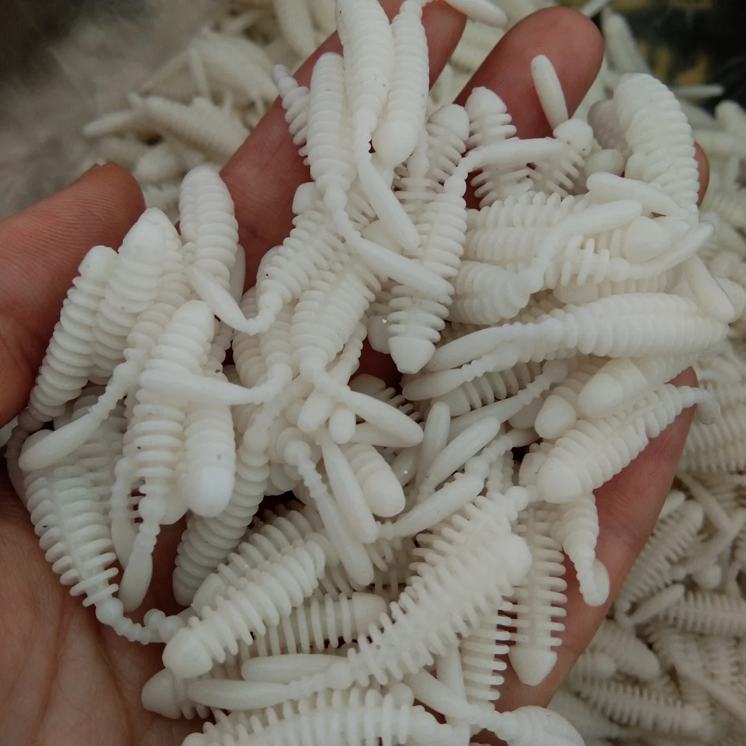 Swolfy 100 Uds Mini juego de Señuelos de Pesca TPE cebo suave 35mm 0,28g Micro gusano corriente biónica cebos Crankbait Pesca Swimbait Gear - imagen 4