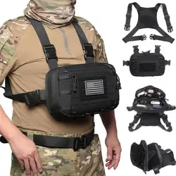 Chaleco táctico de pesca de nailon 1000D, bolsa Molle, botiquín de primeros auxilios para exteriores, senderismo, caza, riñonera, bolsa de pecho, señuelo, mochila divertida